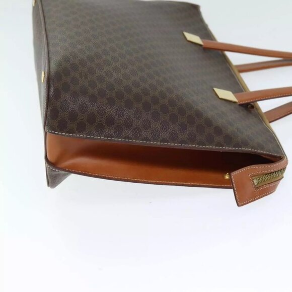 CELINE Macadam Canvas Hand Bag PVC 2way Brown Auth - Picture 12 of 16